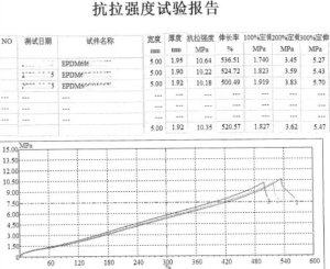 100% 定伸 抗拉强度实验报告